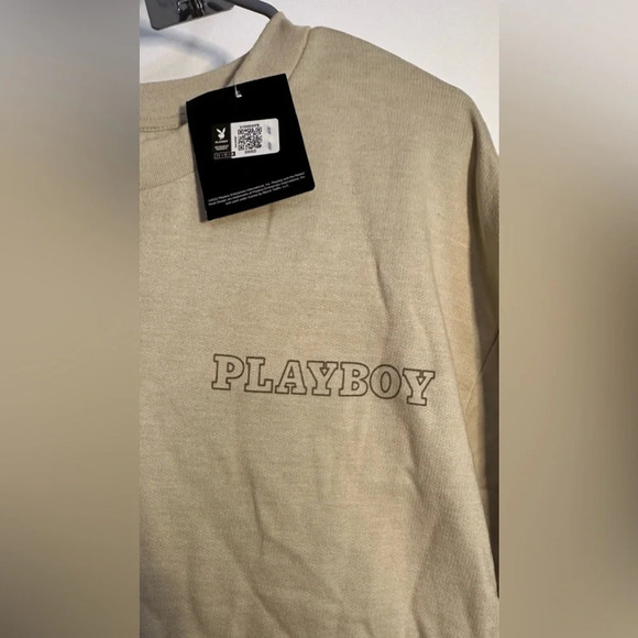 NWT Playboy Crewneck Sweatshirt Beige Khaki Color Size XL - Picture 4 of 8